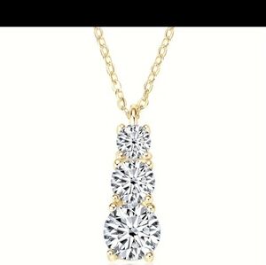 Elegant 1.8 Carat Moissanite Necklace Gold Plated